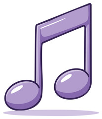 Lavender Music Note Design for Creative Projects. Vector Illustration.