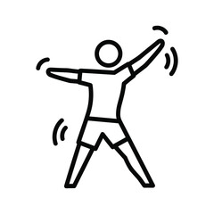 Person doing jumping jacks exercise isolated on for fitness