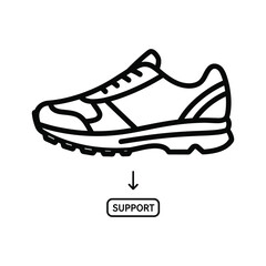 Illustration of a running shoe with support isolated on