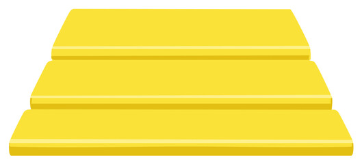 Yellow three-step winner's podium illustration for awards and success