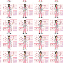 Future Health & Biotech icons pattern illustration
