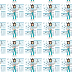 Future Health & Biotech icons pattern illustration

