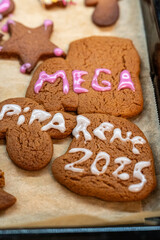 Baking gingerbread for Christmas at home 