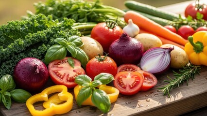Vibrant Assortment of Healthy Raw Ingredients for Cooking