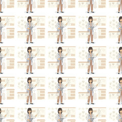 Future Health & Biotech icons pattern illustration
