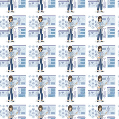 Future Health & Biotech icons pattern illustration
