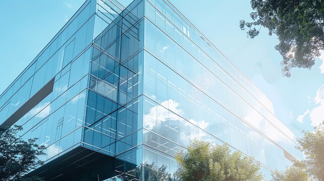 Modern glass office building exterior