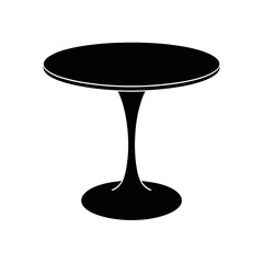 Minimalist silhouette of a modern round table