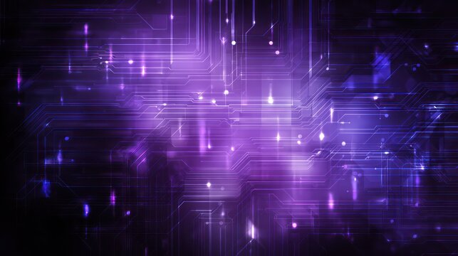 Futuristic Purple Digital Network Abstract Backdrop