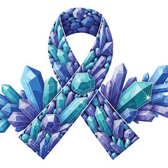 Crystal Awareness Ribbon Symbolizing Hope and Resilience