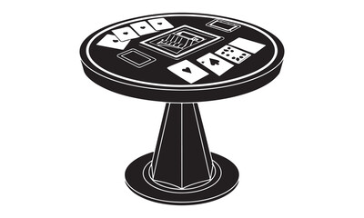 Blackjack casino table vector illustration isolated on white background