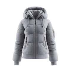 A woman wearing a grey jacket