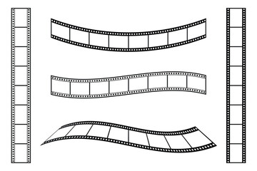Fototapeta premium Long vector Film strip icon. Film strip icon used for videography elements, camera, photo, cinema reel. Old retro tape film video movies, Grunge vintage film strip for photo video filming. eps 10