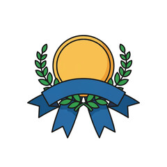 Golden Award Medal with Laurel Wreath and Blue Ribbon