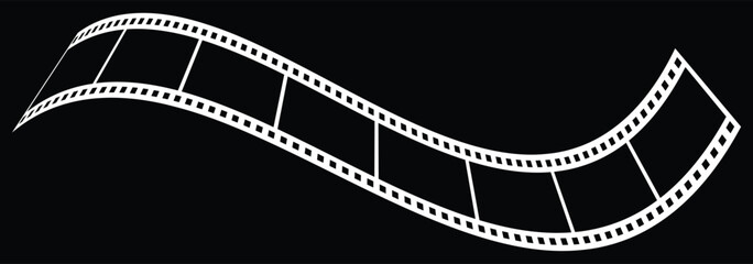 Fototapeta premium Long vector Film strip icon. Old retro tape film video movies, Grunge vintage film strip for photo video filming. eps 10