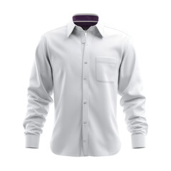 White shirt with a purple trim