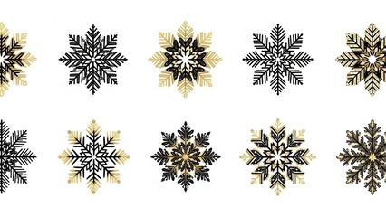 Elegant Black and Gold Snowflake Collection