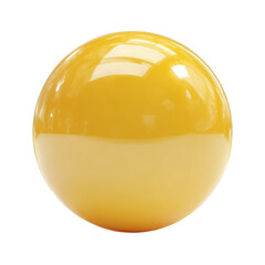 A yellow ball is sitting on a white background