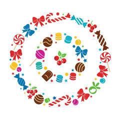 Colorful Candy Circle - A Sweet and Festive Design.