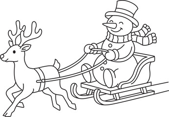 Snowman Coloring Pages  Cute Winter Holiday Line Art for Kids