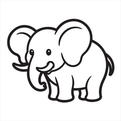 Fototapeta premium Cute cartoon elephant drawing for children