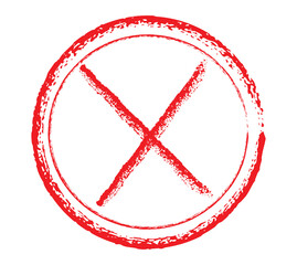 Hand-Drawn Circle Emblem with Bold Brush Stroke 