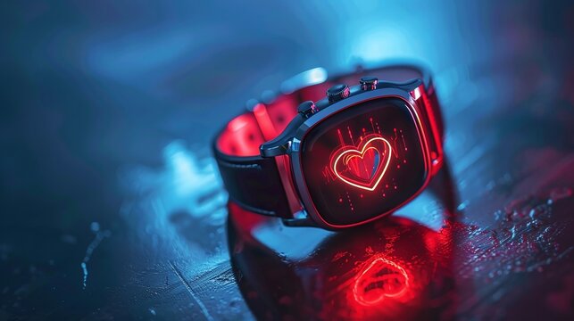 Smartwatch displaying a heart icon