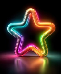 glowing neon star