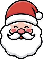 Cheerful Santa Claus Christmas Icon.