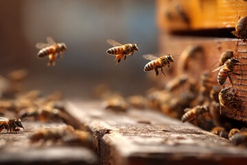 Australian Beekeeper Handling Honey Bees on a Hive Frame