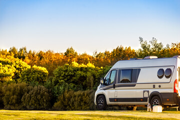 Fototapeta premium Camper van camping on nature in Portugal