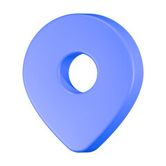 3d rendering icon point location blue color 