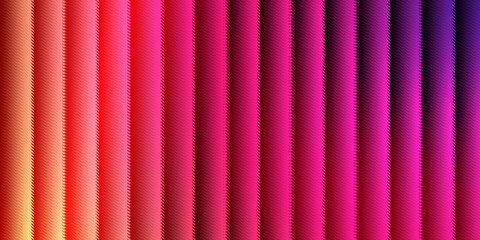 Abstract background featuring vertical 3D stripes with a vibrant color gradient shifting from warm red to cool purple