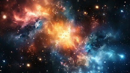 Naklejka premium Colorful galactic nebula