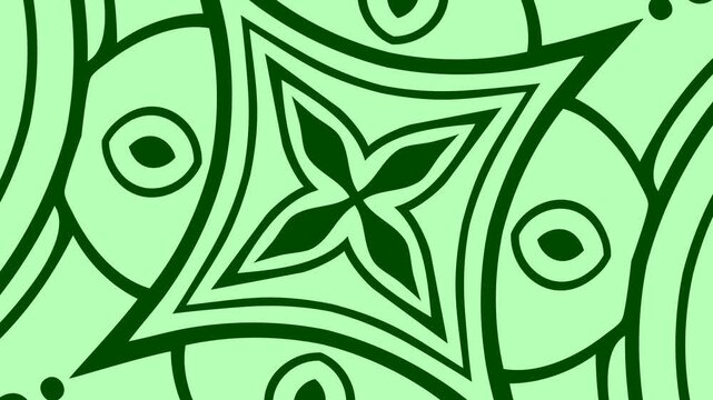 Ethnic mandala with decorative ornament doodle fishes, wind, ships. Zentangle stylized. Ornament rotation. Rotation from smallest to largest. Hand Drawn doodle Sketch. 2d flat animation. Alpha channel