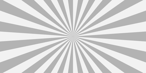 Abstract geometry white and gray pop art glowing spotlight explosion sunburst texture wallpaper design.