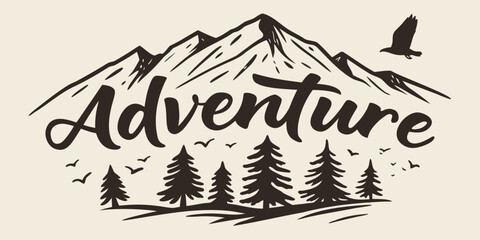 vector illustration of a mountain landscape