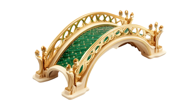 a beautifully decorated wooden bridge on transparent - Powered by Adobe