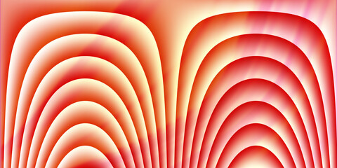 Vibrant abstract background featuring a radiant spectrum of warm red, orange, and yellow curved lines, creating a dynamic wave-like pattern and a captivating glowing effect for modern digital art