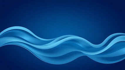 Obraz premium unanimity. Flowing wave patterns in deep blue with elegant curves and smooth gradients, minimalist aquatic scene. travel magazines, destination branding, designed for travel destination branding.