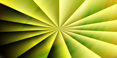Abstract Radial Burst in Yellow and Green, Dynamic Sunburst Background, Modern Art Design