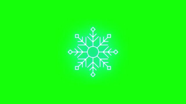 SNOWFLAKE animation loop isolated on transparent background for winter christmas holiday.