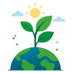 Sunlit Growth Earth Vector