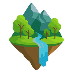 Floating Island Scene Vector