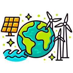 Clean Energy Earth Vector