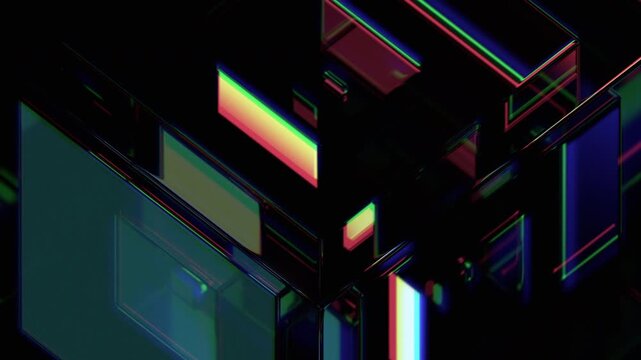 Abstract animation, futuristic background design, 4k seamless looped video, 3d render