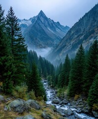 mountain river in the mountains
