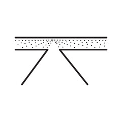 Abstract diagram showing a perforated layer with a central entry point, illustrating breakthrough or access concept.