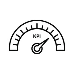 Key performance indicator (kpi) gauge icon for business metrics measurement