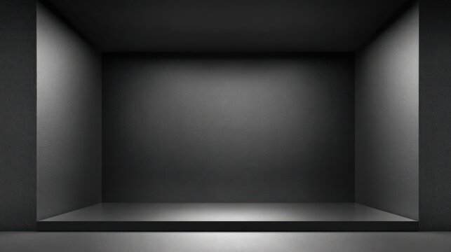 Empty Black Display Surface for Abstract Design Object